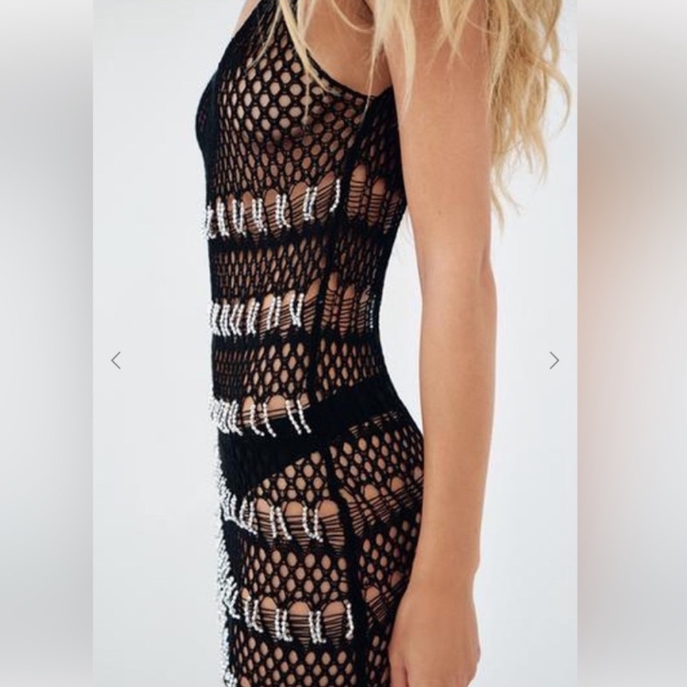 NWT Zara Woman BEADED MESH DRESS Size S Small - Picture 3 of 12